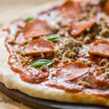 Easy Vegan Pepperoni Pizza with Homemade Crust