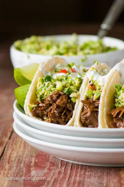 Bulgogi Jackfruit Street Tacos - a perfect combination of flavors that's so easy to make and a crowd pleaser!