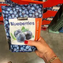 A bag of dried blueberries