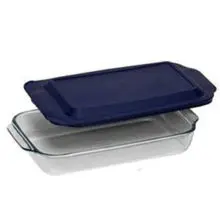 Pyrex 9x13 inch casserole with blue lid