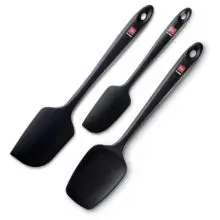 Black silicone spatula set of 3